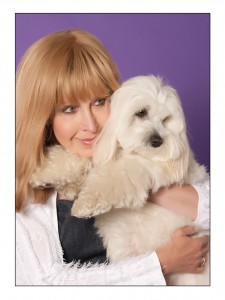 coton de tulear with her human mom