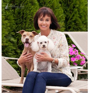 portrait-of-two-dogs-with-owner